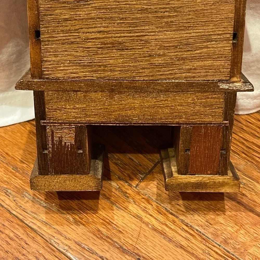Roll Top Desk Wooden Working Drawers Vintage Dollhouse Miniature Furniture